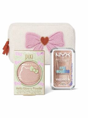 Pixi Hello Kitty Blush NYX Bridgerton Highlighter Spritz Sherpa Bow Bag Lot